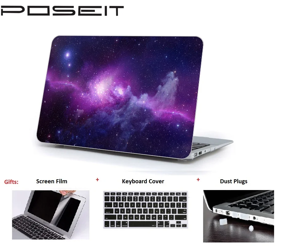 For Apple Macbook Touch Bar 15 Model:A1707 Hard Case Cover Laptop Shell+Keyboard Cover+Screen Film+Dust Plugs