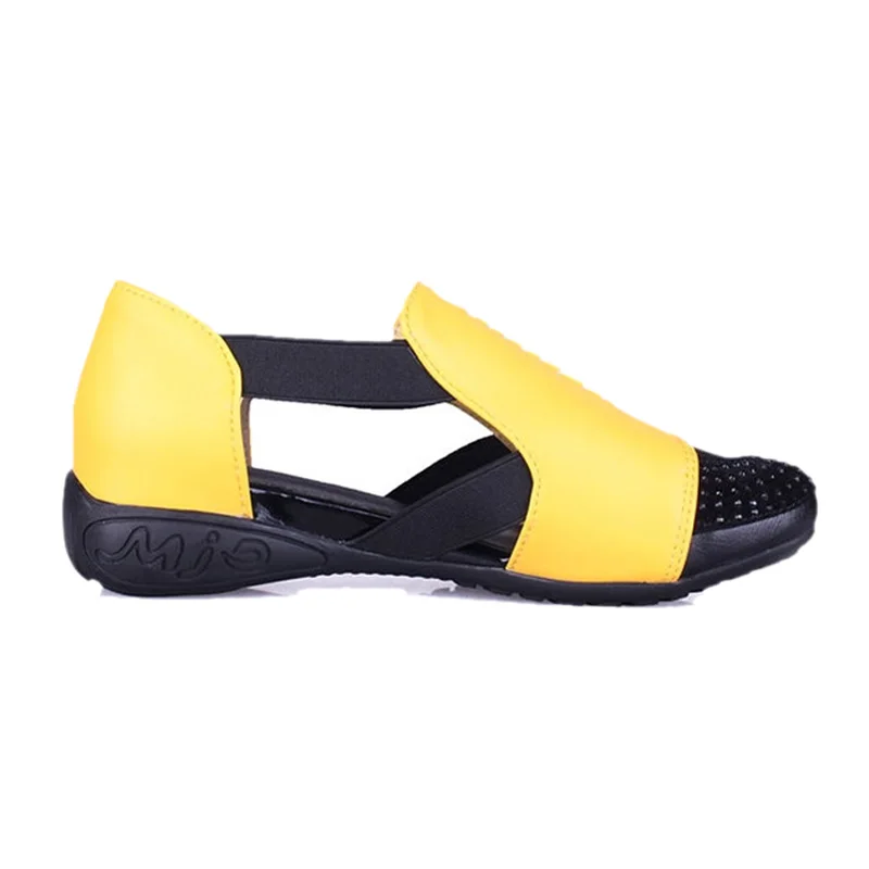 Summer Sandals Women 2018 Lady Yellow Red Shoes Woman Platform Flats Shoes Causal Rhinestone Sandals Roma Female Gladiator Shoes (9)