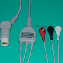 Совместимый Philips hp 3 цельный кабель ЭКГ кабель с leadwires snap