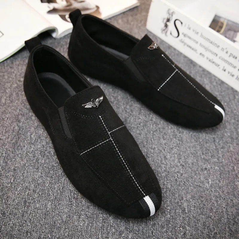 

2019 New Men's Tods Leisure Shoes Men's Office Cow Suede Shoes Male Loafers Skate Luxury Rubber Casual Flock Footwear 39-44