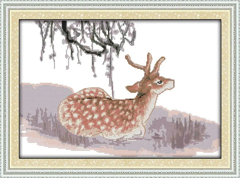 

Deer Printed on Canvas DMC Counted Chinese Cross Stitch Kits printed Cross-stitch set Embroidery Needlework