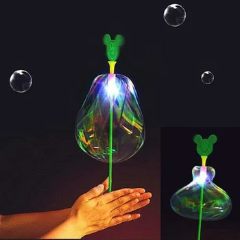

Variety Magic Flashing Twisted Bubble Wand Light-up Spin Rainbow Bubble Ball Toy for Kid