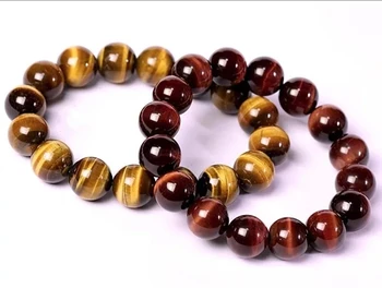 

Drop shipping 10mm natural red and yellow tiger eye stone matching bracelet point healing
