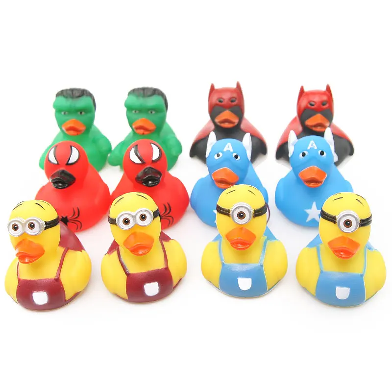 

Marvel/DC Hero Series Spider-Man Hulk Captain America Shaped Duck Baby Cognitive Puzzle Toy Bathing Swimming Floating Duck