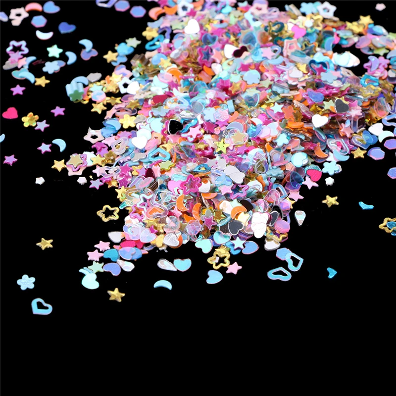 

Lot 5000Pcs DIY Mixed Plastics Glitter Heart Star Flower Nail Art Decoration