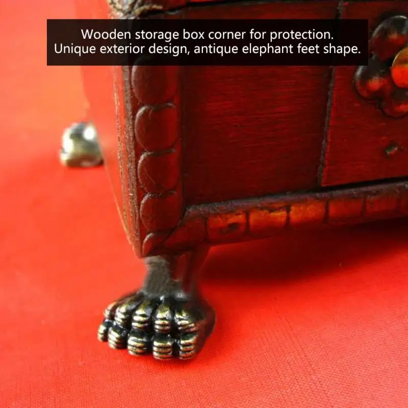 

4Pcs Elephant Feet Shape Corner Protectors Jewelry Wooden Box Decorative Antique Feet Leg Antique Corner Protector Box Feet