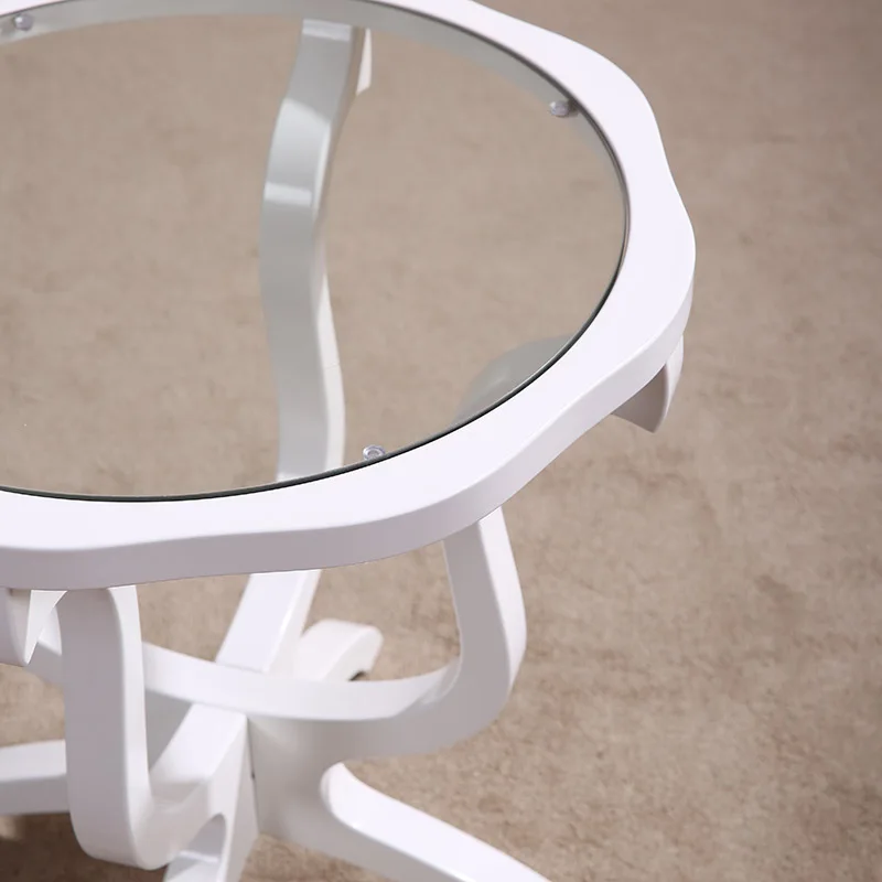 High quality solid wooden tea coffee end table living room antique furniture round minimalist modern M226