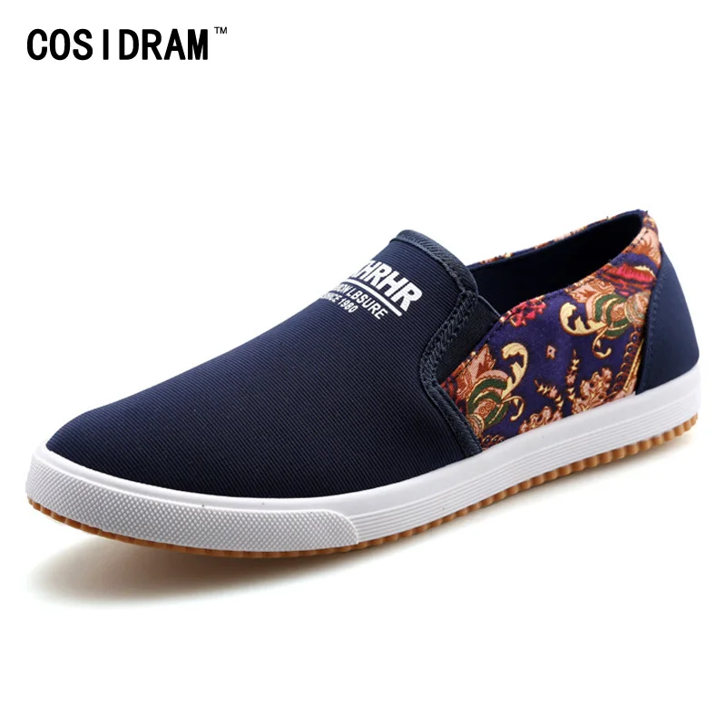 

Spring Summer Printing Patchwork Men Casual Shoes Canvas Leisure Driving Shoes For Men Shoes 2017 Male Gumshoe Plimsolls RMC-713