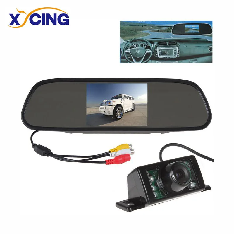 

XYCING 800 x 480 5 Inch TFT LCD Car Monitor Parking Rear View Mirror + Wide View Angle 7 IR Light Car Rear view Reverse Camera