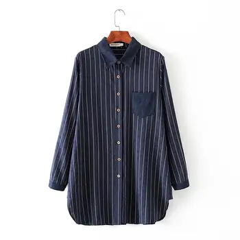 

Plus Size Women Blouse Cotton Lace Long Sleeve Blouses OL Tops