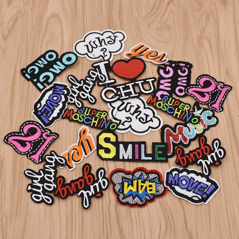 

20pcs/pack English Letter Non-woven Fabric Patchwork Sewing Patch DIY Craft Jeans Coat Quilting Decor Applique