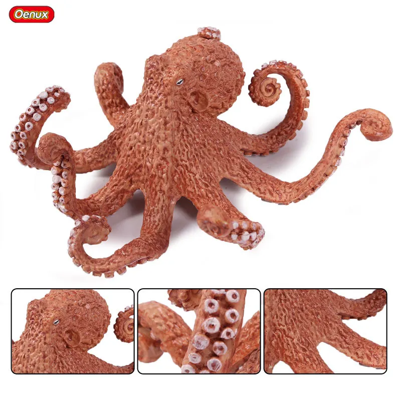 

Oenux High Quality Sea Life Animals Octopus Model Toy Simulation Solid PVC Ocean Animal Action Figures Collection Toy For Kids