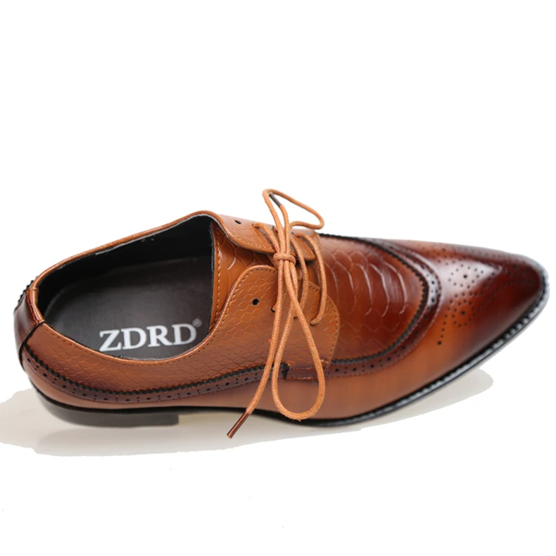 ZDRD бренд Мода Крокодил Стиль Для мужчин Кожаные модельные туфли обувь Для мужчин туфли Medusa высокое качество Формальные туфли-оксфорды для Для мужчин