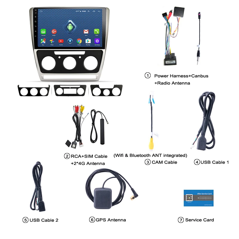 Discount Wanqi Android 8.0 2+32G  wifi and 4G 2.5D full touch for Skoda octavia 2007-2014 car dvd gps video radio multimedia  navigation 5