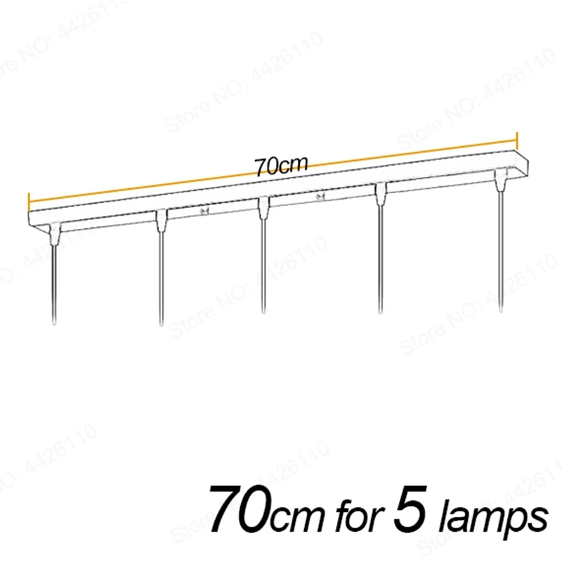 Подвесной светильник аксессуар 3 лампы Длинные круглые потолочные навесы для подвесных светильников Подвесная лампа DIY - Цвет корпуса: Bar 70cm 5 lamps