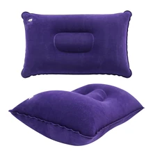 Портативная Складная наружная воздушная надувшая Подушка Кемпинг Туризм дорожная подушка для пикника ПВХ Флокирование