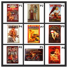 Pin Up Girl Оловянная металлическая табличка, металлическая винтажная настенная табличка для паба, кафе, магазина, домашний декор для стен, кафе, бара, винтажное металлическое ремесло