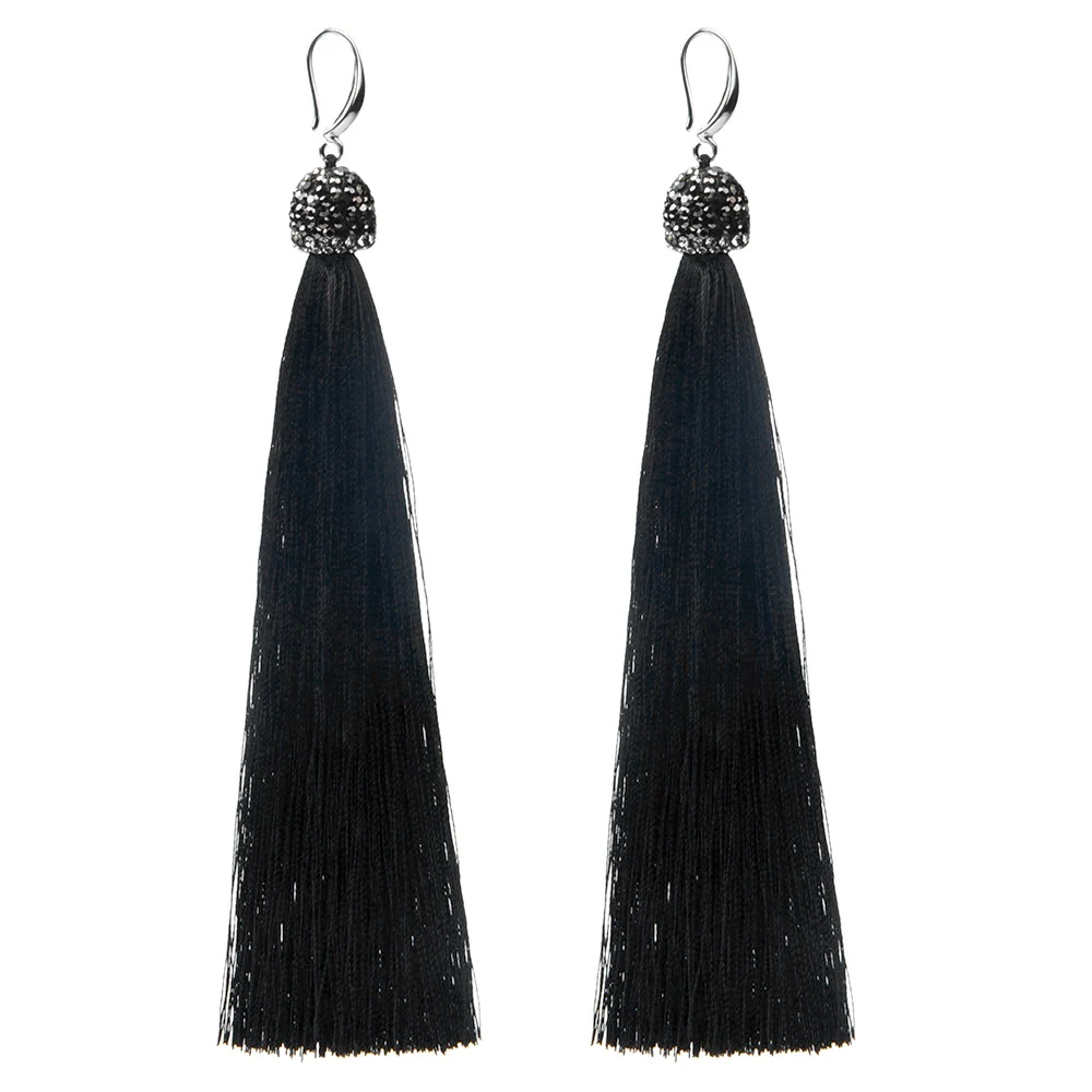 Длинные серьги в этническом стиле с натуральным камнем 14 см 16 см|tassel drop earrings|tassel