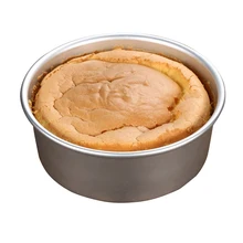 Moule à gâteau à fond vivant en alliage d'aluminium, à Anode de 6 pouces, à fond rond, Texture lisse et serrée, antiadhésif