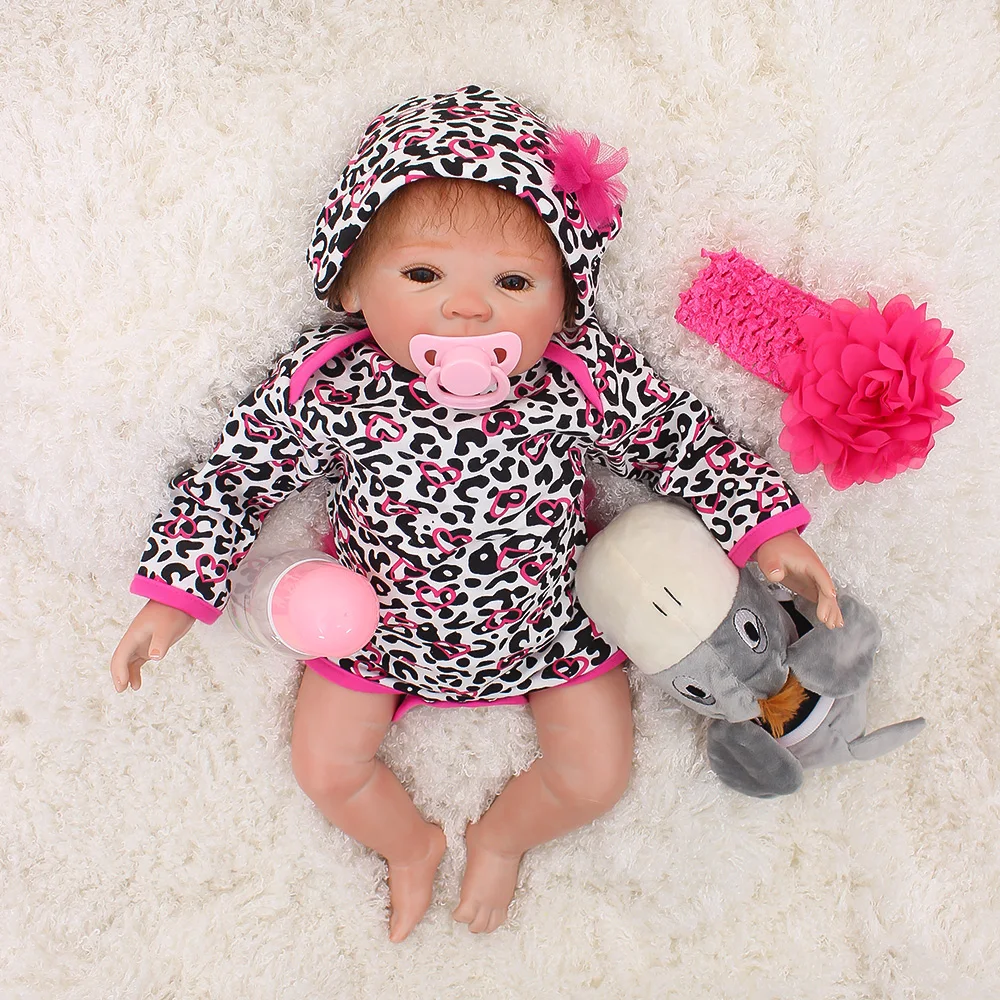 Bebes reborn doll toys 19 "46 см Силиконовые reborn baby тканевые куклы пупсик настоящая живая кукла подарок bonucas возрождённая