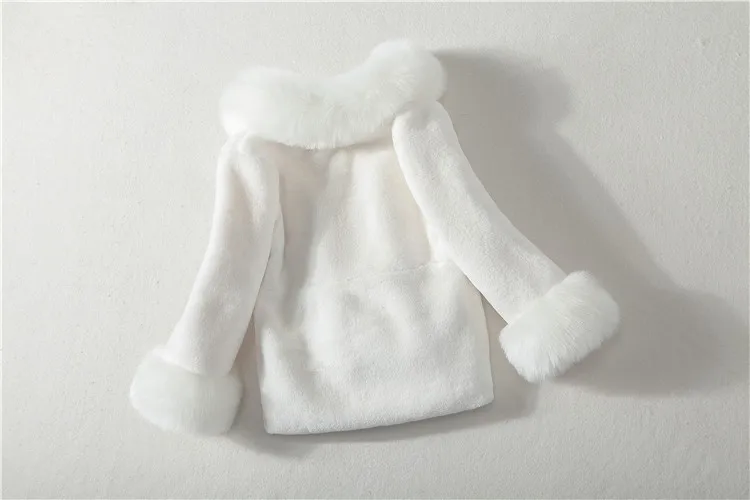 Furry Baby Girls Faux Fur Jacket Children Fur Coat Jacket Autumn Winter Warm Cotton Overcoats Teenage Kids Clothes XL420