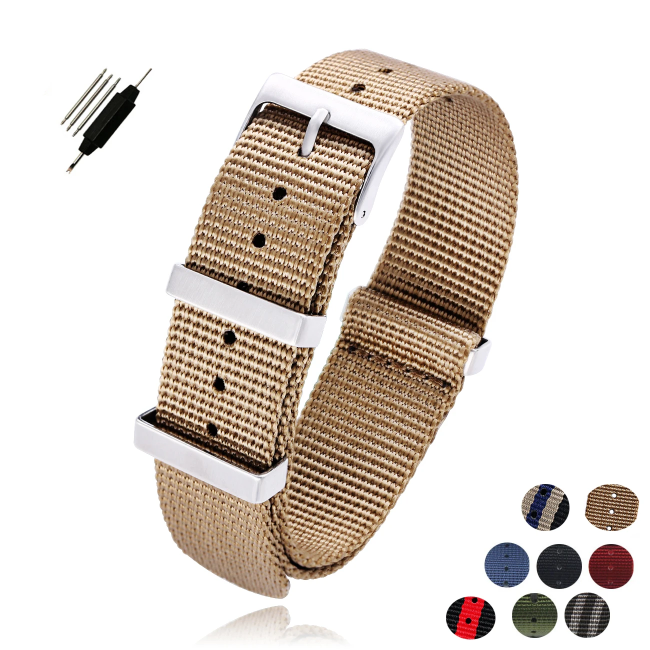 Koop 20 22mm Mannen Vrouwen Nylon Hoge Kwaliteit Rvs Gesp Horlogeband voor Merk Horloge Sport Army Horloge Nato Zulu Strap