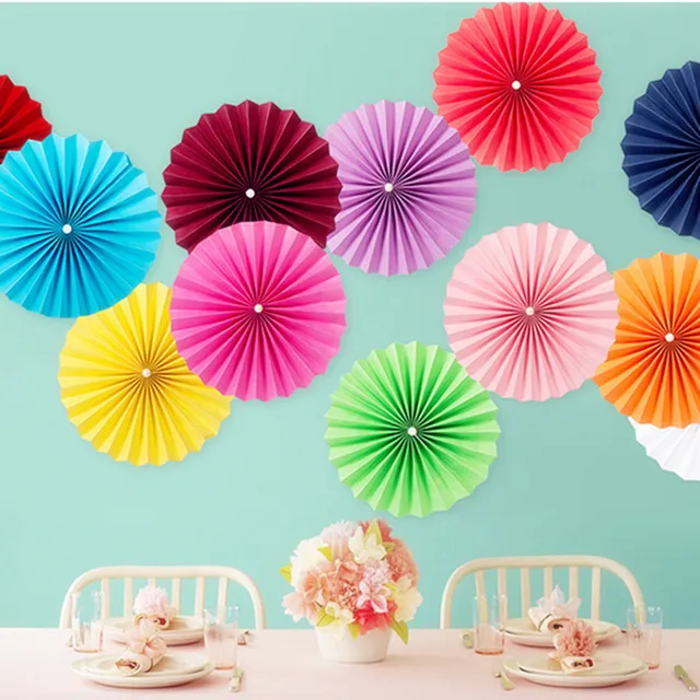 8 inch 20cm paper fan flower party wedding birthday hanging paper fan flower decorations