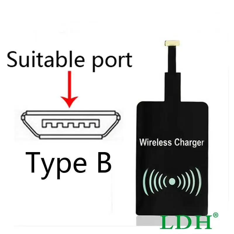 Qi Беспроводное зарядное устройство приемник зарядный адаптер рецептор micro USB для iPhone 5 6 6s plus type C samsung Xiaomi htc Android phone