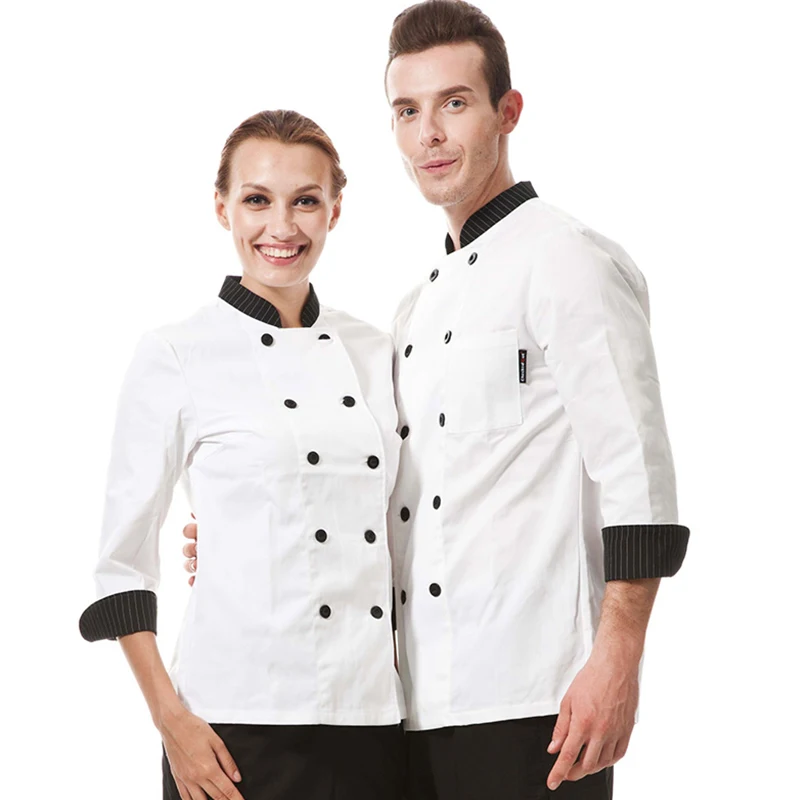 Новая Униформа шеф-повара ресторана с коротким рукавом летняя рабочая одежда для мужчин и женщин кухонная куртка шеф-повара белая униформа для повара