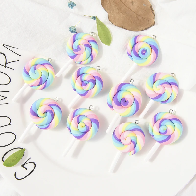 

10Pcs/Lot Cute Lollipop Charms Pendants 10 Styles for Bracelet Necklace Chain Jewlery Making DIY Findings