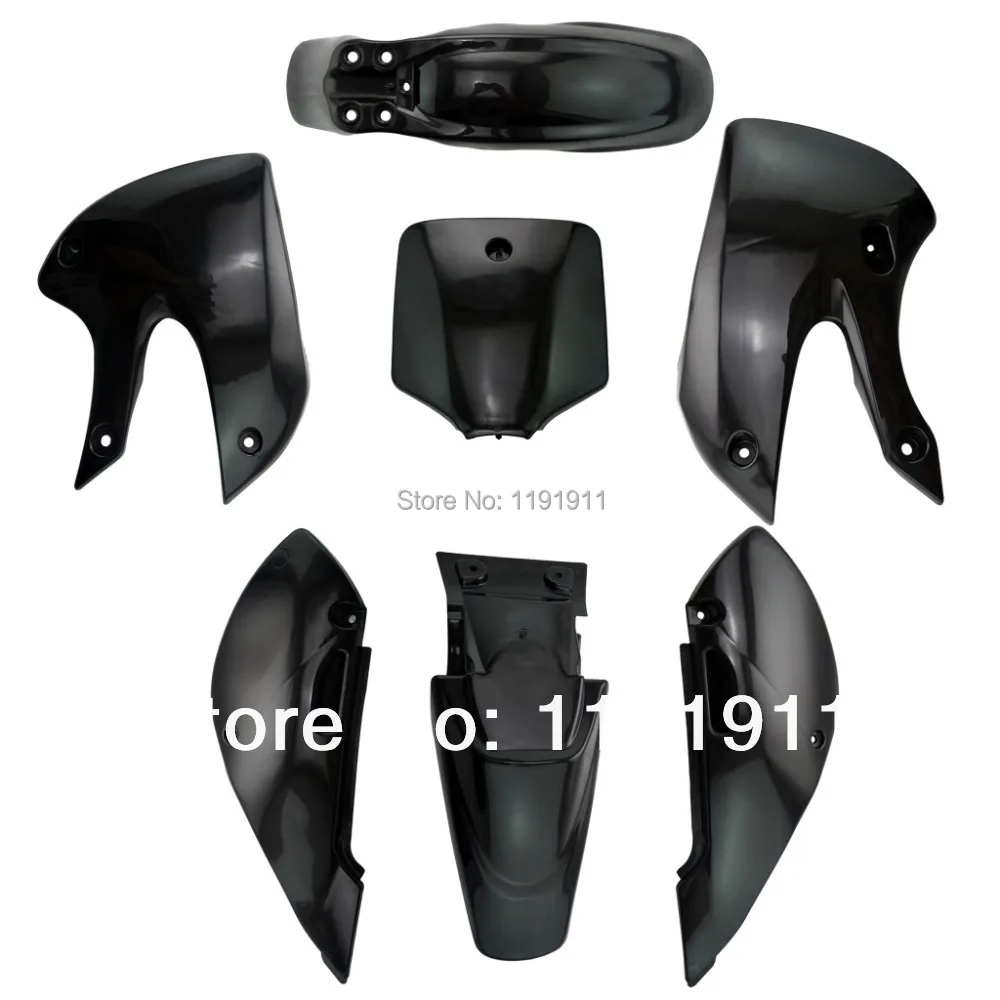 High performance Black KLX110 dirt bike plastic kits plastic covers for