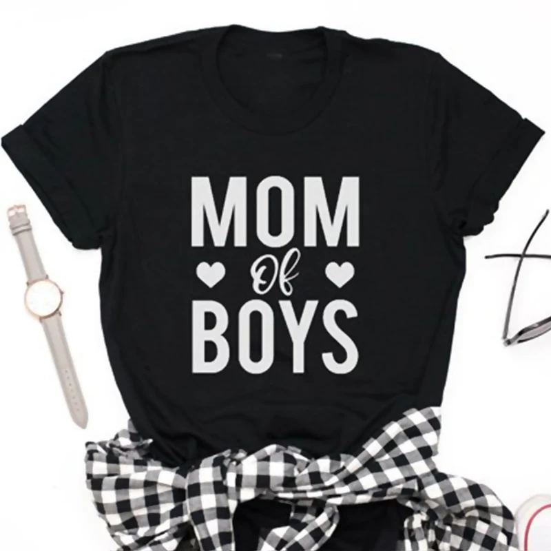Женская футболка EnjoytheSpirit с надписью Mama of Boys и Best Mom Ever для мамы подарок нее хорошее