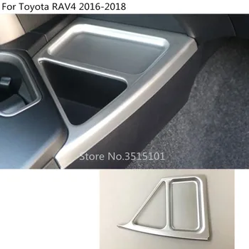

Top Quality Armrest ABS Chrome Interior Water Cup Holder Cover Trim 1pcs Car Styling Armrest 1pcs For Toyota RAV4 2016 2017 2018