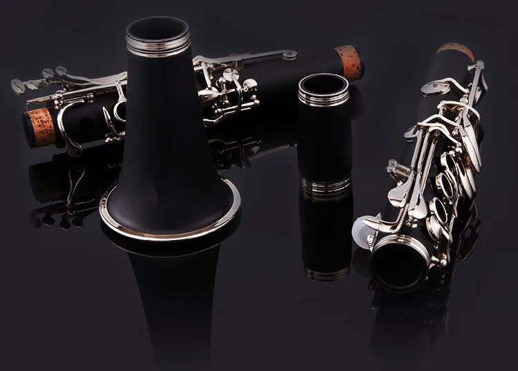 

Clarinet ABS 17 Key bB Flat Soprano Binocular Clarinet with Cleaning Cloth Gloves 10 Reeds Screwdriver Case Woodwind Instrument