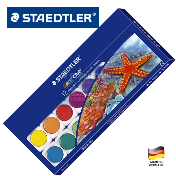 Германия Staedtler 12 видов цветов Твердые акварельные краски пигмент арт мастер Box Set