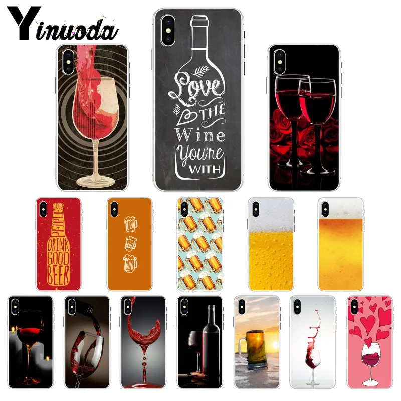 Yinuoda إبقاء الهدوء و شرب الدب النبيذ TPU غطاء إطار هاتف محمول شل ل أبل فون 8 7 6 6 S زائد X XS ماكس 5 5 S SE XR الهواتف المحمولة