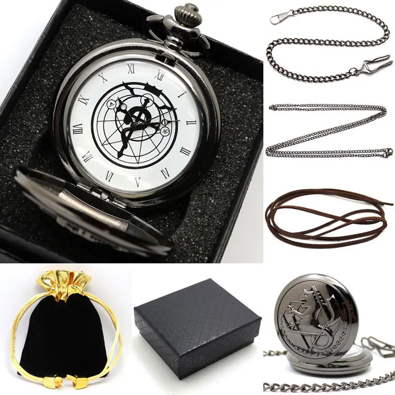 Hot Sell Anime Fullmetal Alchemist Edward Pocket Watch with Necklace & Ring Cosplay Costume Props цена Hot Sell Anime Fullmetal Alchemist Edward Pocket Watch with Necklace & Ring Cosplay Costume Props цены онлайн