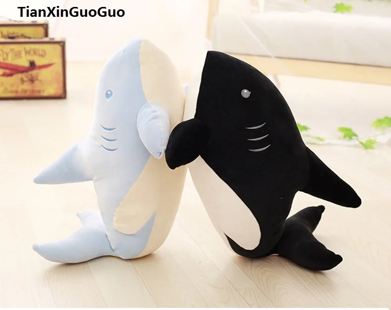 

lovely cartoon shark plush toy very soft doll about 60cm cotton throw pillow birthday gift h1327