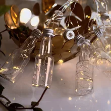 100 светодиодный фея большая бутылочка медная проволочная гирлянда 3 м светодиодный Декор для рождественской уличной гирлянды Новогодняя Свадьба gerlyanda