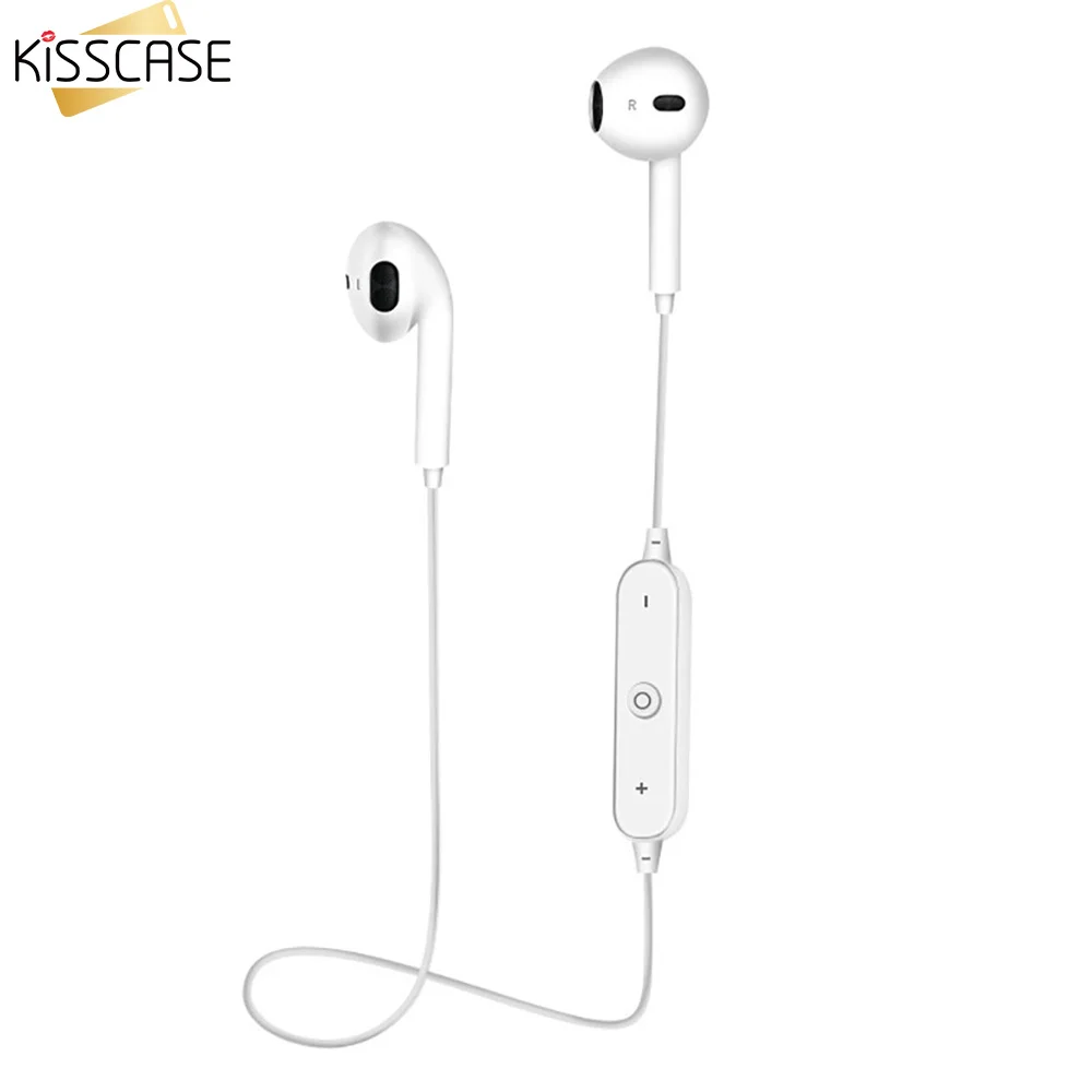 Беспроводные наушники KISSCASE S6 вкладыши с Bluetooth гарнитура для Iphone 7 8 спортивные