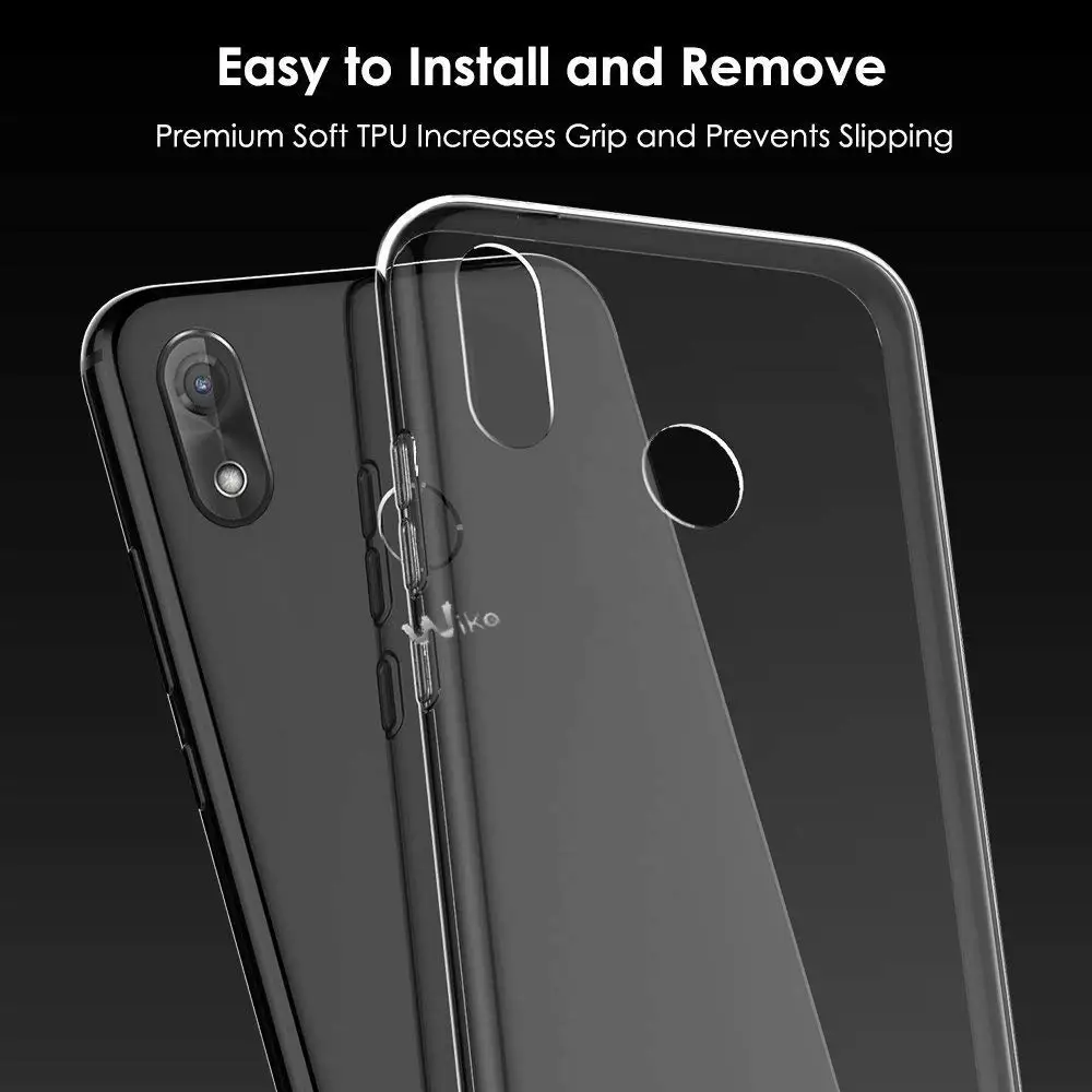 Прозрачный чехол для Wiko View2 Мягкий ТПУ силиконовый гелевый прозрачный Coque/чехол