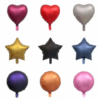 

20pcs/50pcs 18inch Chrome Metallic Matte Metal Heart Star Round Helium Foil Balloons Wedding Baby Birthday Party Decoration