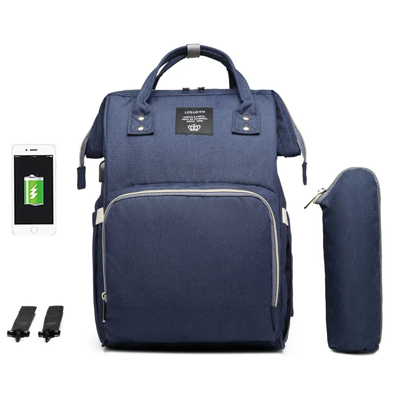 Lequeen рюкзаки для мам Подгузники Сумки с USB крючки для прогулочных колясок Пеленки сумки рюкзак большой объем дорожные сумки LMPB07