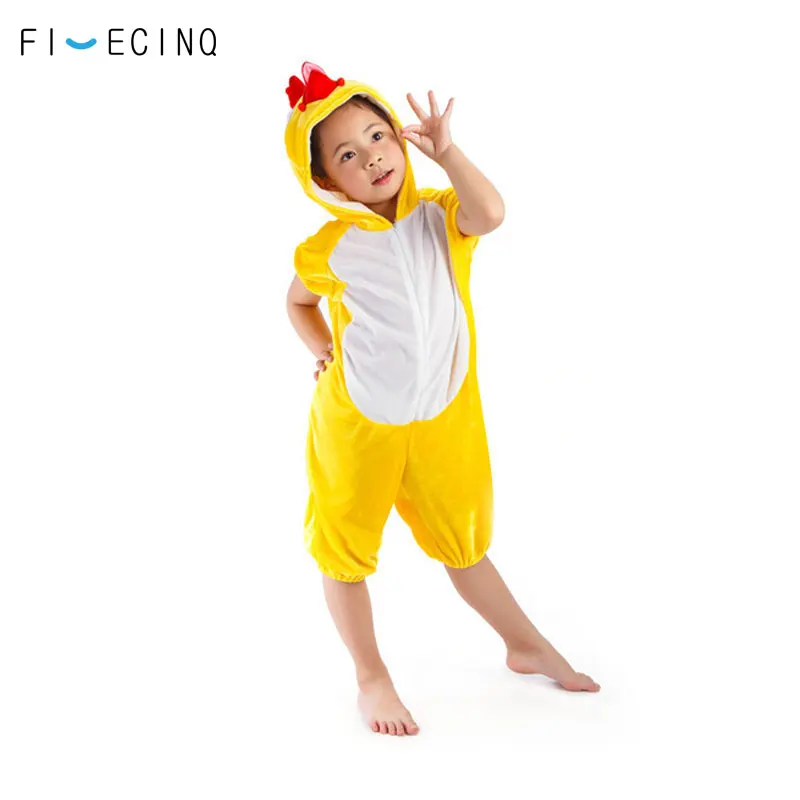 

Cartoon Animal Chicken Rooster Costume Pajama Children Kid Halloween Carnival Suit Short Sleeve Summer Performance Party Cosplay