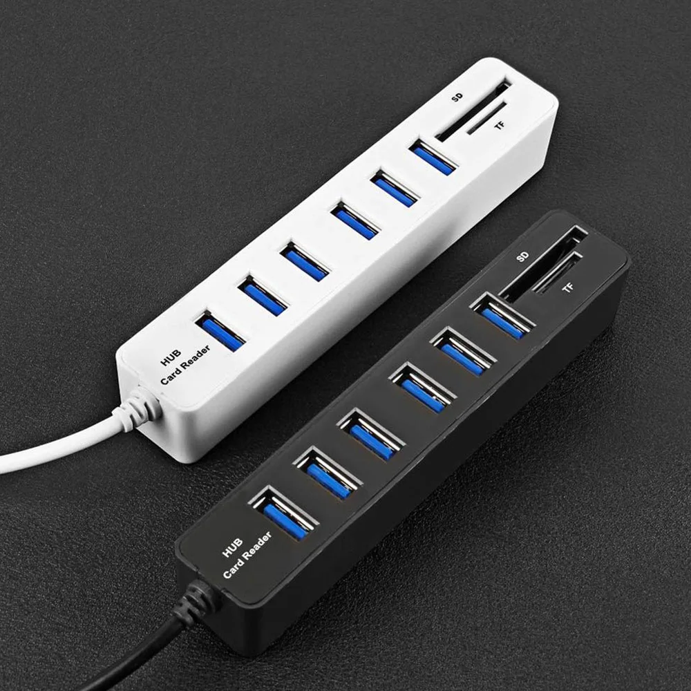 

Multi USB 3.0 2.0 Hub USB Splitter High Speed 5 8 Ports Hab TF SD Card Reader All In One For PC Computer Accessories