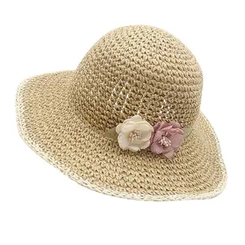 

newborn photography props Summer Baby Girls Flower Children Breathable Hat Straw Hat Kids Beach Cap