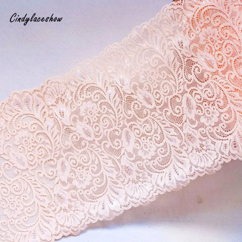 

2Yards Width Apricot Elastic Embroidered Lace Trim Ribbon Fabric DIY Crafts Sewing Accessories Wedding Hair Garments Supplies