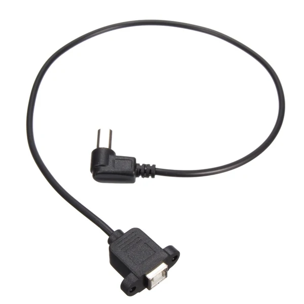

50cm USB 2.0 Elbow B Male to Female USB B-Type Socket Printer Panel Mount Extension Cable
