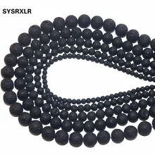 Black Volcanic Rock Natural Lava Beads For Jewelry Making Yourself Necklace Bracelet Material 4 / 6 8 10 12MM Strand 15.5'