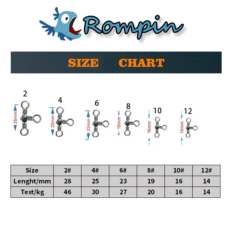 Rompin, 30 шт./лот, 3 способа, бочонок, поперечная леска, рыболовное соединение с твердым кольцом, латунный рыболовный крючок, леска, разъем, рыболовные аксессуары